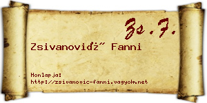 Zsivanović Fanni névjegykártya