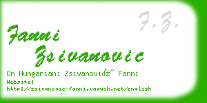 fanni zsivanovic business card